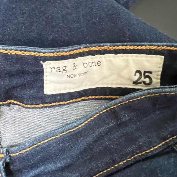 rag & bone Nina High Rise Ankle Skinny Jeans Dark Wash Blue Stretch Denim Sz 25 - Picture 10 of 11